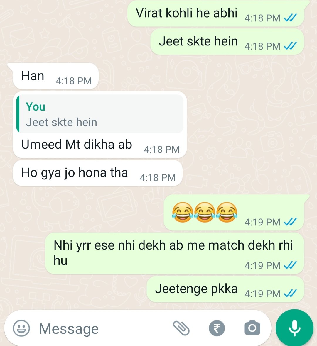 Muskan10V3's tweet photo. Mene toh bola hi tha🥳
#indiavspak #ViratKohli 😘 https://t.co/fIkh9UKGf8