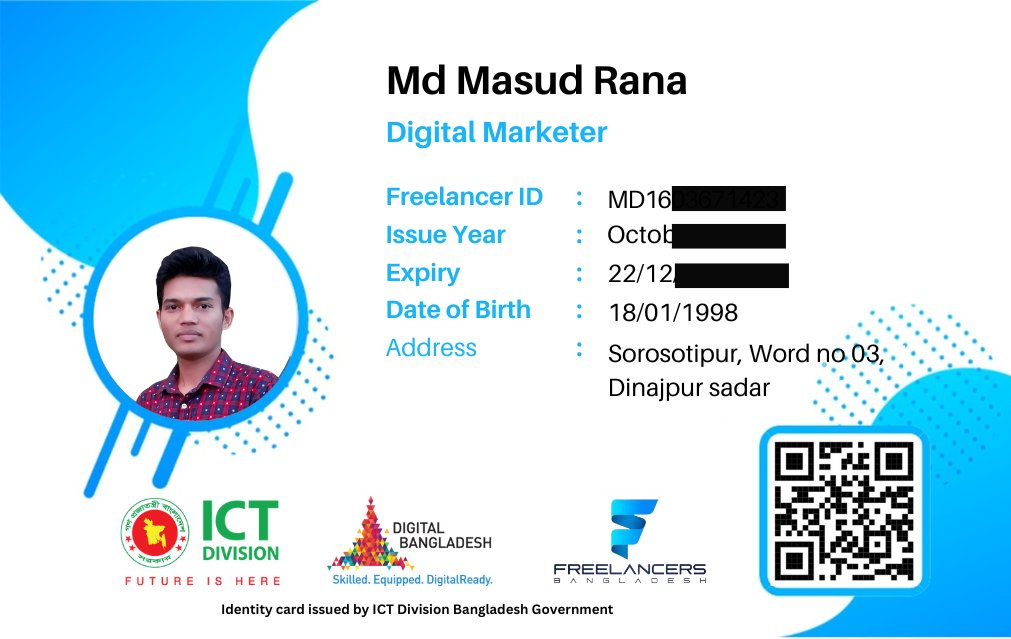 masudmiller's tweet photo. Finally, I got the Freelancing ID card....
#Facebook_Conversion_APIORServer_side_Tracking.
#Advertising #Facebook_ads #Google_ads
#Google_Tag_Manager.
#Universal_analytics #Google_Analytics_4. https://t.co/Zs9wRfJ7oS