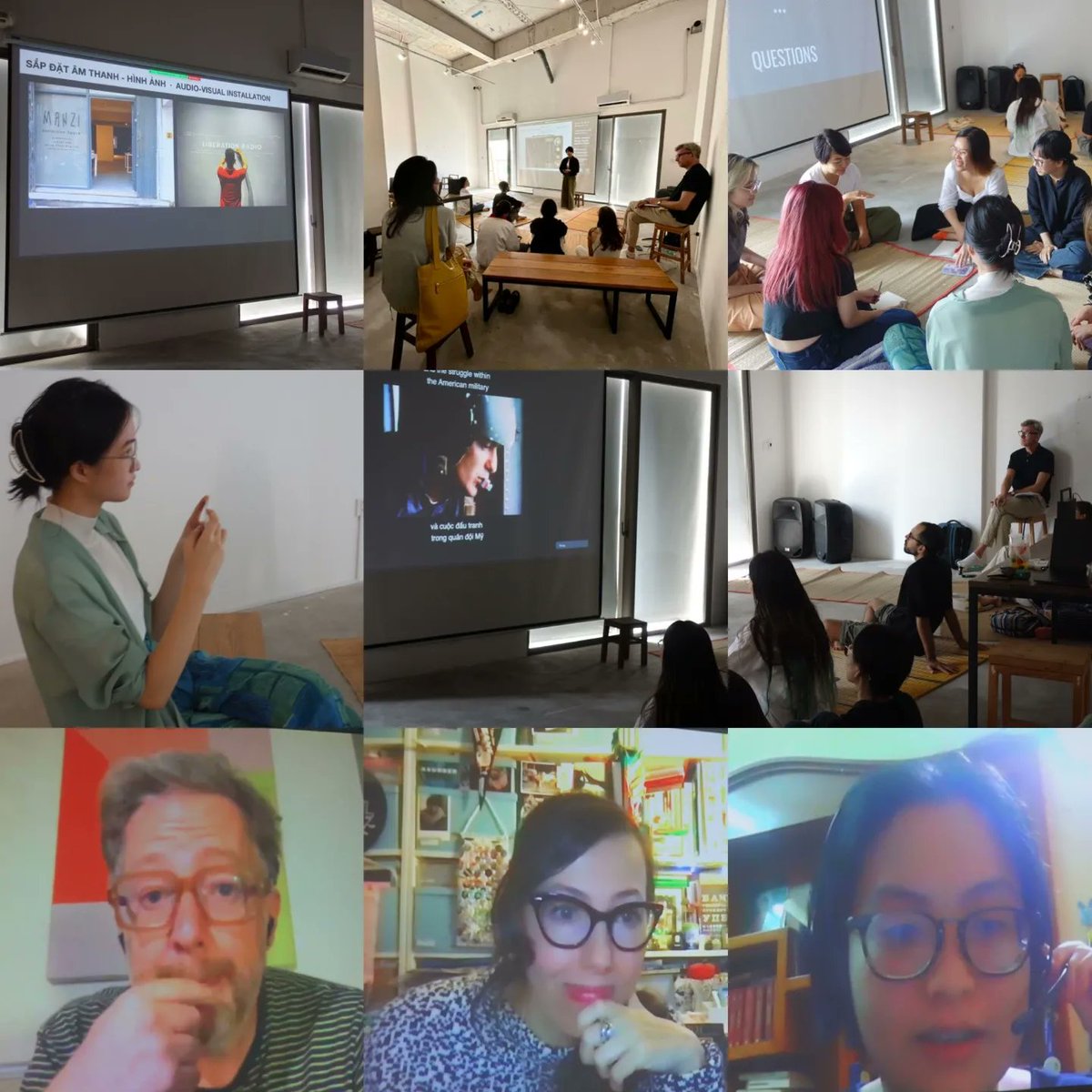 LibRadioProject's tweet image. It was a delight to chat all about ‘Liberation Radio’ today (4am for @blanche_pictures and @DrMatthewSweet) to students of a ‘Micro-Histories’ workshop at Sàn Art, supported by Sàn Art, Konstfack University, Fulbright University Vietnam and the Nguyen Art Foundation.