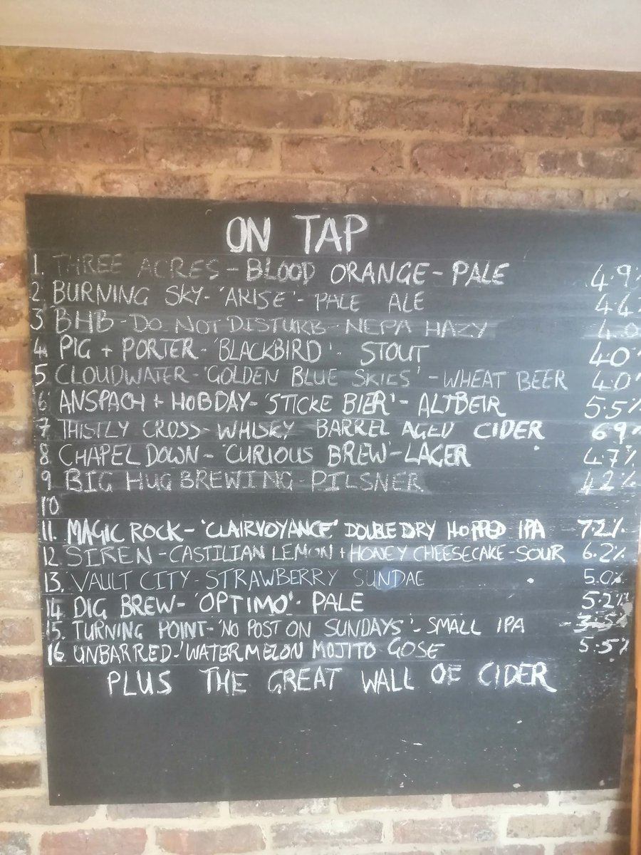 Beers on tap <a href="/PantilesTap/">The Pantiles Tap</a> Sunday afternoon 23rd October.