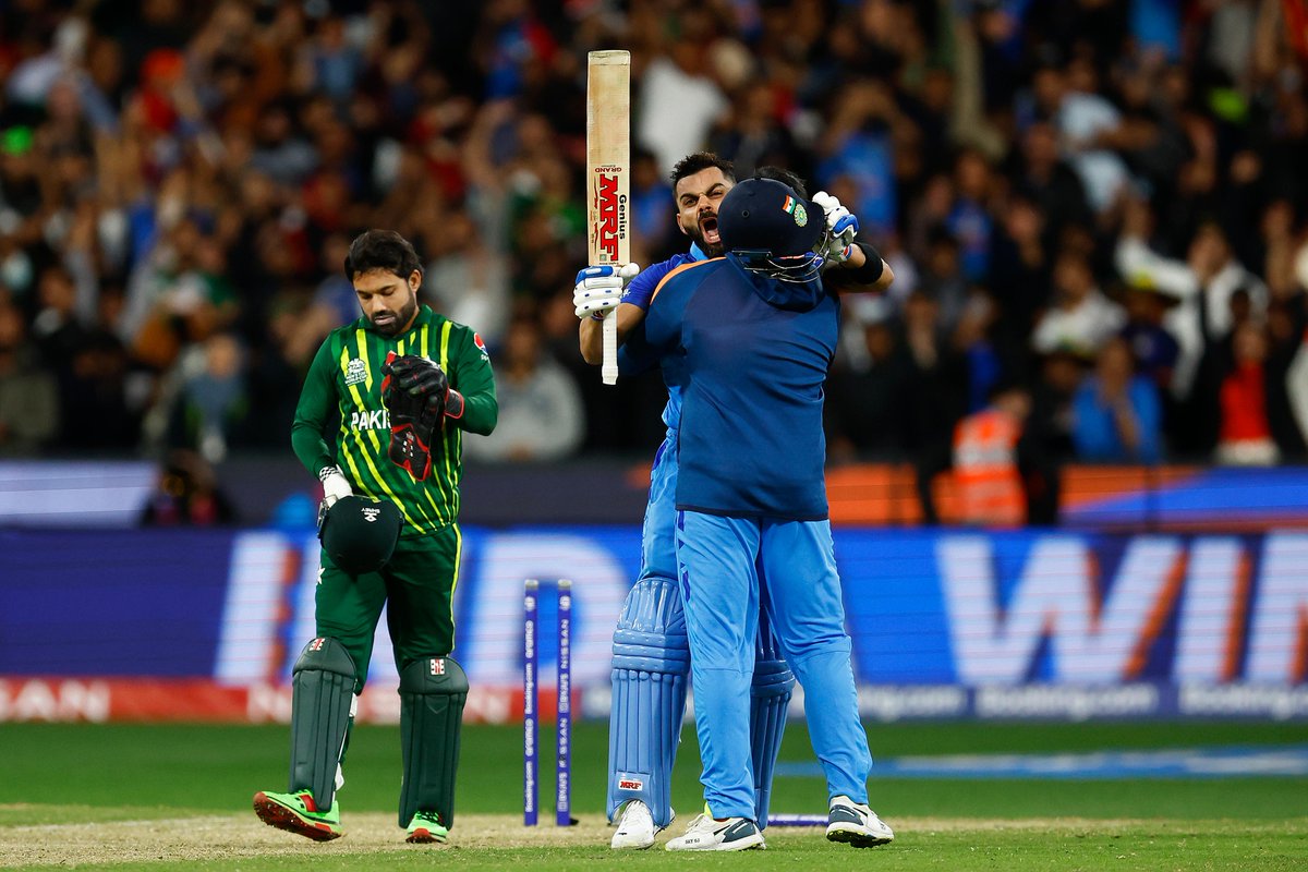 T20WorldCup's tweet photo. Etched in history 📸

#T20WorldCup #INDvPAK https://t.co/CDXZSfaxLz