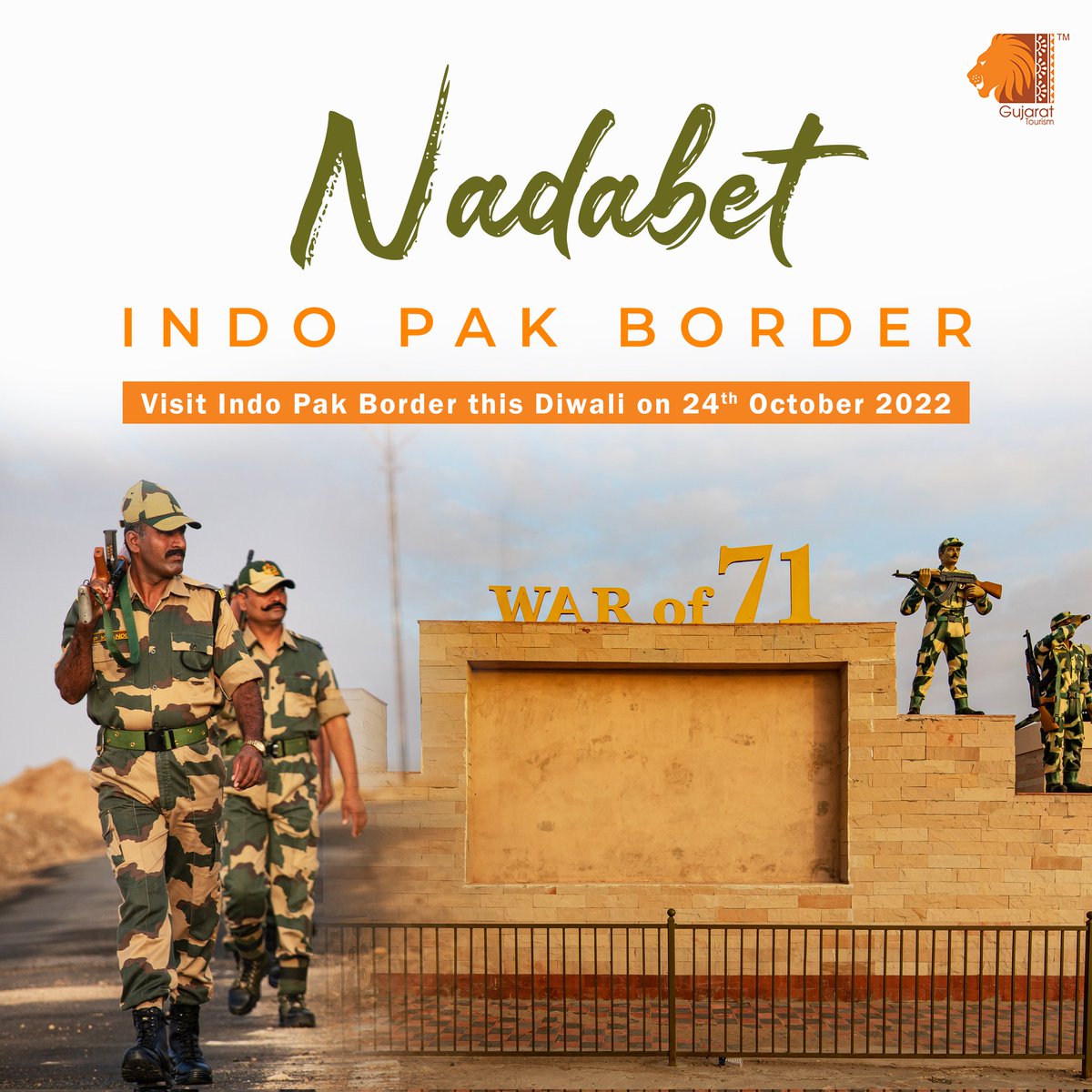 Do visit this unique #Nadabet Indo-Pak Border destination on 24th October 2022 honoring the lives and history of the #BSF Jawans who have stood watchfully at our nation's frontier since 1965. #gujarattourim #indopakborder @purneshmodi @iArvindRaiyani @hareets @AlokPandey_IAS