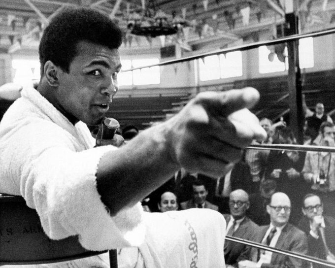 Muhammad Ali at a news conference in Atlanta, Georgia on this date October 24 in 1970, two days before his non-title fight with Jerry Quarry. Photo: AP. #OTD #SportsGuterman