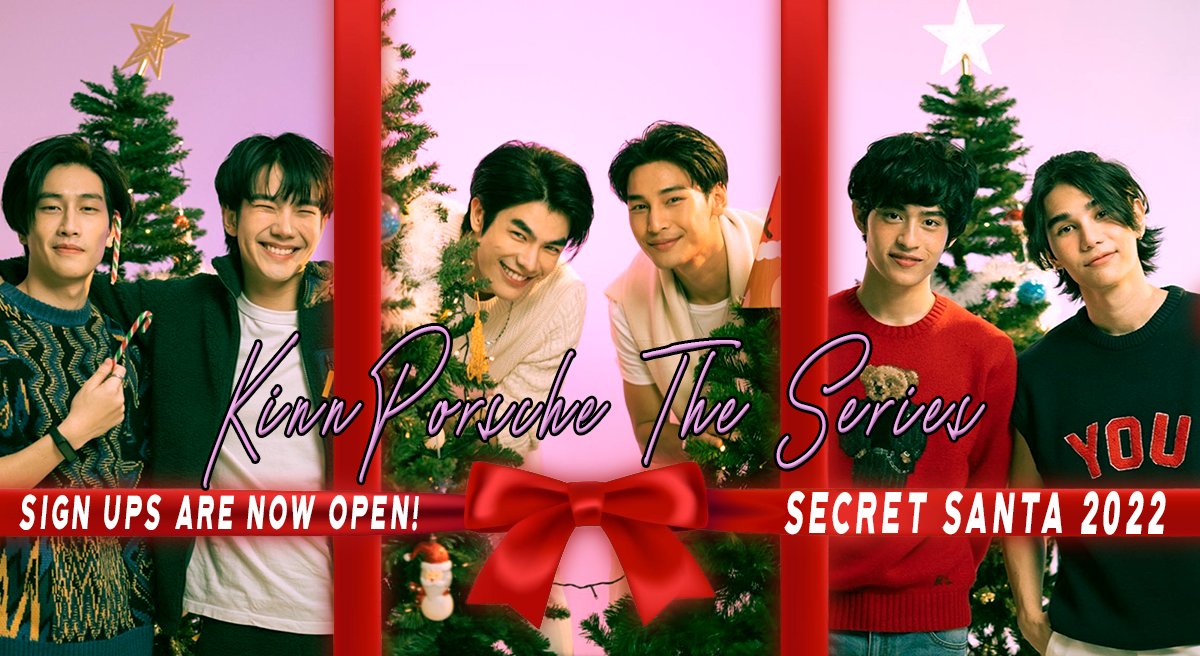kptssecretsanta's tweet photo. One week left to sign up for the #KinnPorscheTheSeries Secret Santa on Tumblr! Don't miss out :)
Info: https://t.co/uQX7utTJ2D
#KPTS #KinnPorsche #VegasPete #KimChay #ArmPol #ChanBig #TayTimeTem https://t.co/91qih1yCfK