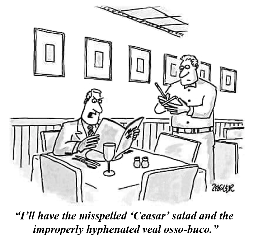 When proofreaders dine out...