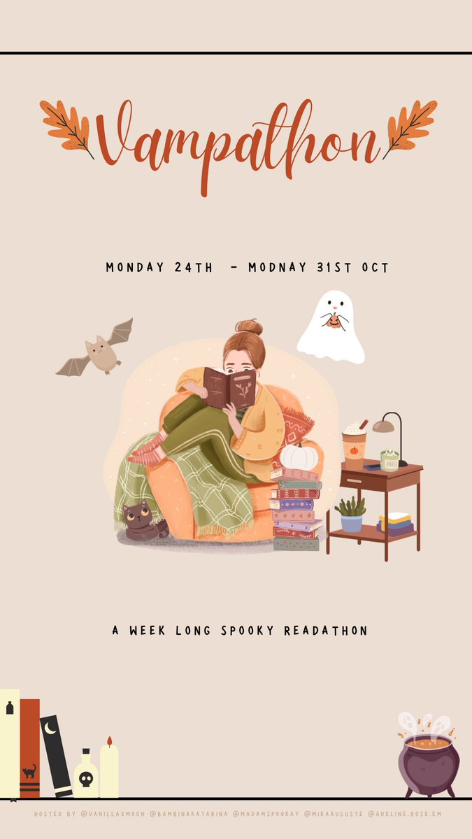 Who’s excited for vampathon tomorrow?! 🦇🍁🪦🍂☕️👻🍁
