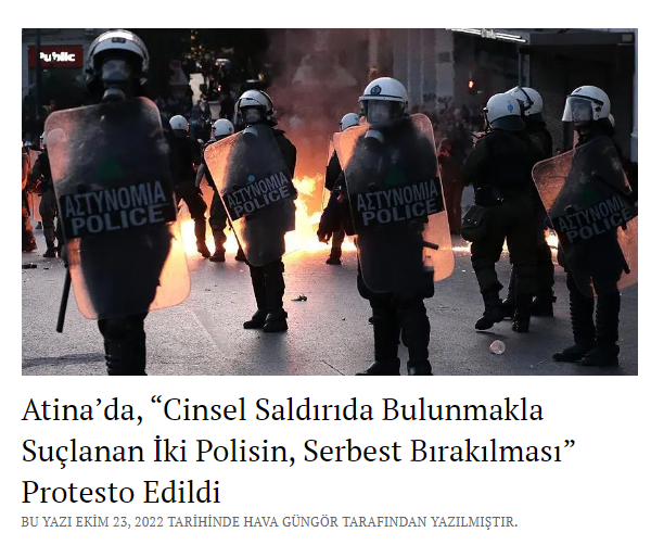 liberternews's tweet photo. Atina’da, 19 yaşındaki bir kadına cinsel saldırıda bulunmakla suçlanan iki polisin, denetimli serbestlik şartıyla serbest bırakılması protesto edildi.
#yunanistan #atina #cinselsaldırı #polis #denetimliserbestlik #ACAB https://t.co/IX8fkfshyn