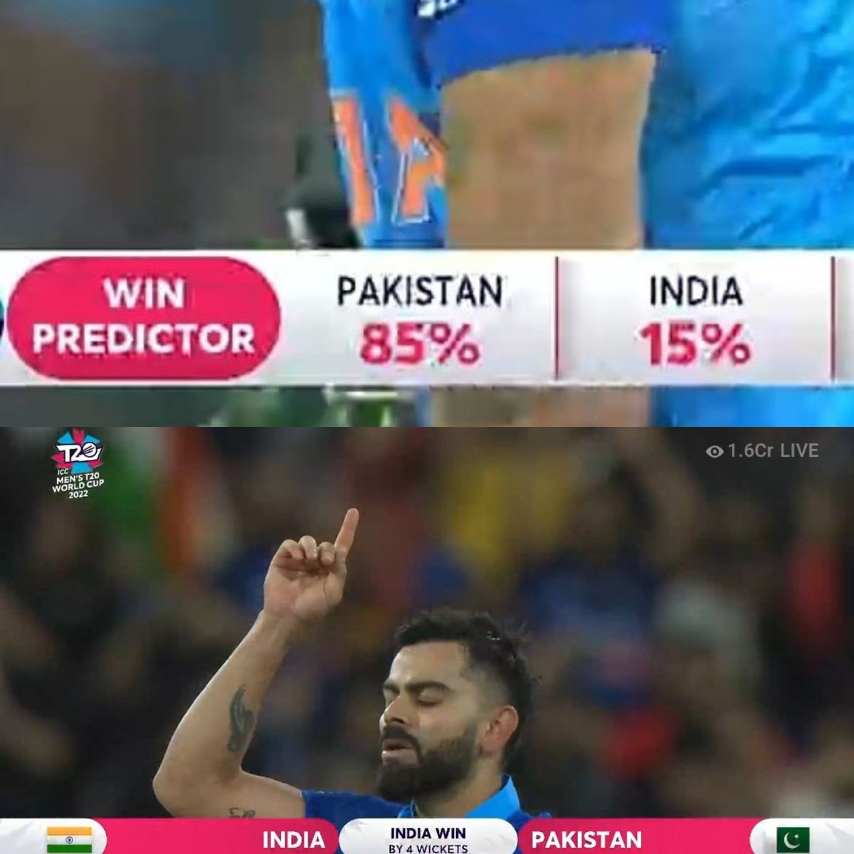virat_rockzz's tweet photo. Fuck The Win Predictor
GOAT is still on the crease 🐐

The Virat Kohli 👑
Greatest Of All Time https://t.co/vL3oMuOXrx