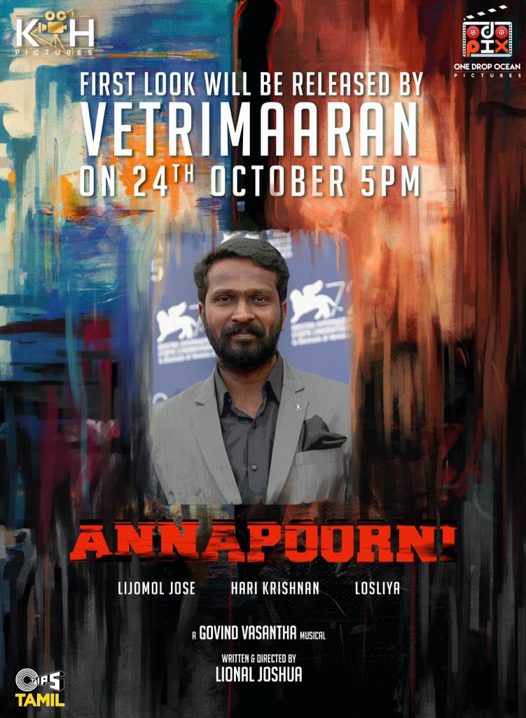 Happy to Announce that the First Look of our Movie ANNAPOORNI will be released by Director Vetrimaaran sir.