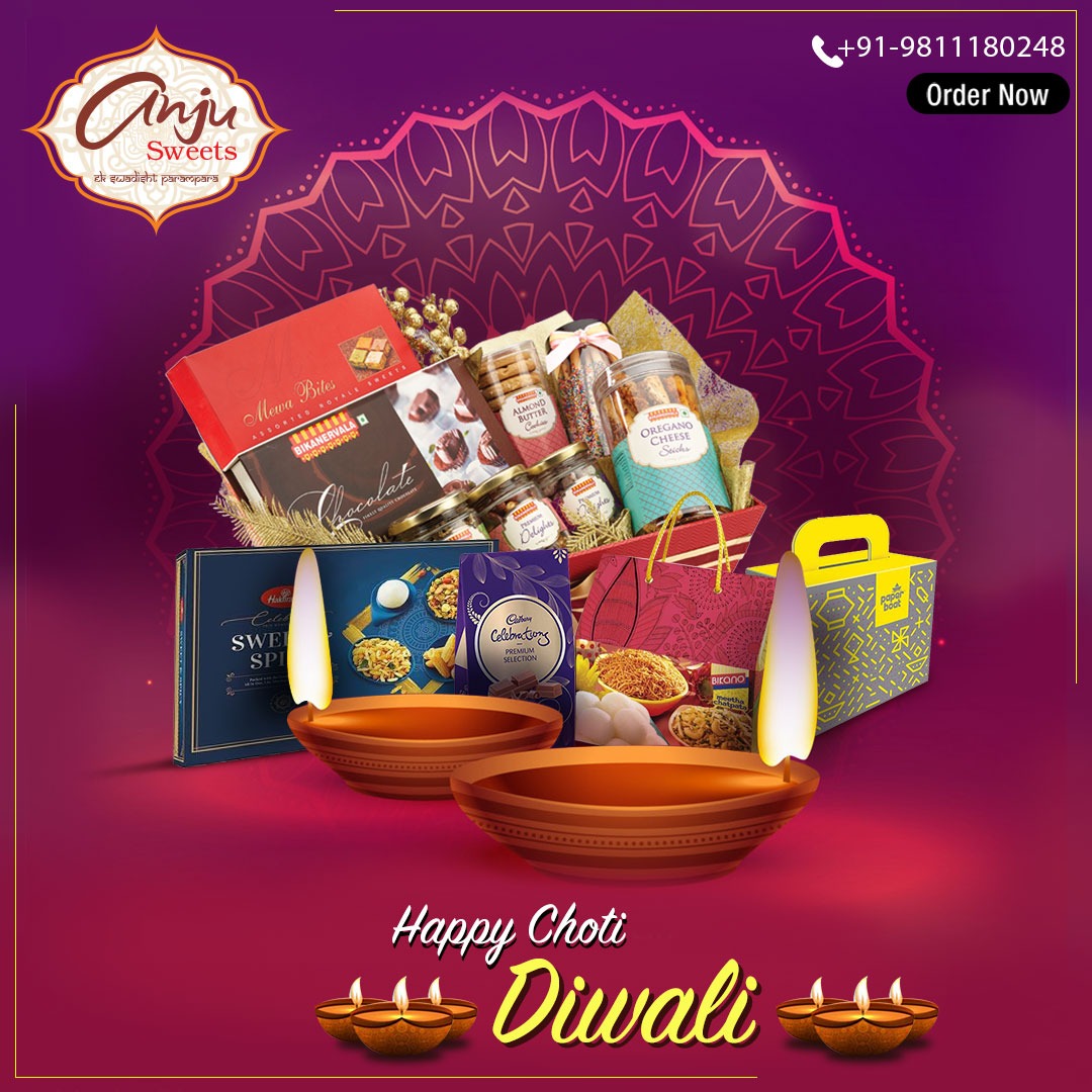 anjusweets's tweet photo. Happy Choti Diwali to all! #Happiness #MouthWatering #AnjuSweets #Mithai #Yummy #FlavoursOfIndia #Tasty #OnlineOrder #Indianfood #IndianTaste #OrderToday #Happiness #SweetsLovers #FestivalSpecial #DryFruits #DiwaliSpecial #FestiveMode #Diwali #HappyDiwali https://t.co/kxMdXOfhDw