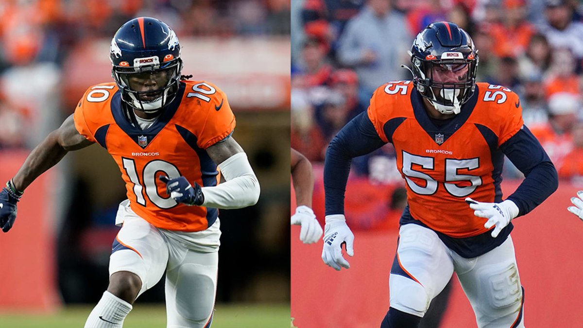 NFL_DovKleiman's tweet photo. Multiple teams have contacted the #Broncos about trading for WR Jerry Jeudy and Pass-rusher Bradley Chubb, per @AdamSchefter
Speedy WR KJ Hamler was also a target of inquiry.
None of those players is expected to be sold cheaply.
https://t.co/7NccJJpWrL https://t.co/TmHjL3iDrP