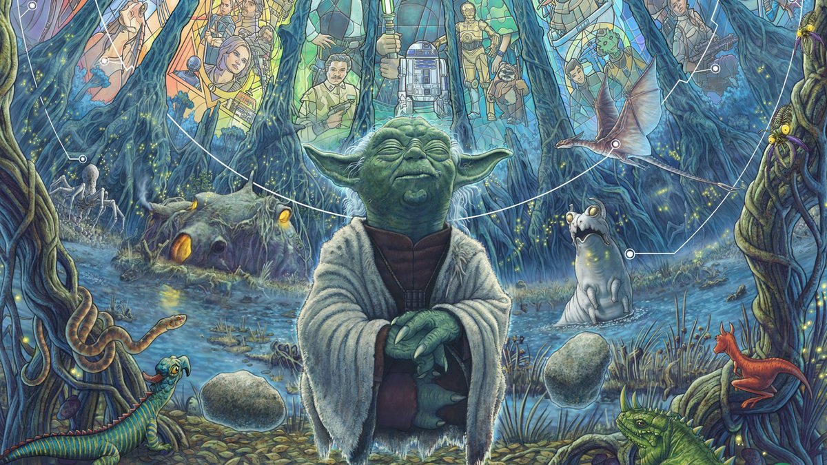 Other places: The future. The past. Old friends. Long gone... by @JeffCarlisleArt Encapsulates Yoda beautifully 💙 #StarWars