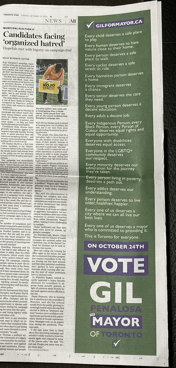 Penalosa_G's tweet photo. EVERYONE DESERVES a safe place to play, nature, affordable home, safe streets to walk &amp; bike, greener mobility, a chance, decent education &amp; job, equal rights, access, our respect, our understanding, a city where we can all live older, healthier, happier.
A #Toronto4Everyone! RT https://t.co/i5Wr5TwjSc