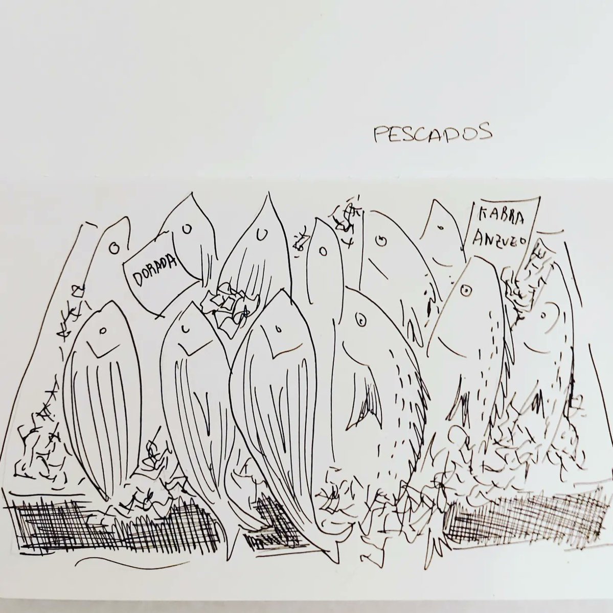 ierroc's tweet photo. Algunos dibujos, en El Mercado de Pamplona,  en la maratón convocado gracias a  @elkar_taldea  y @moleskine @mercadodelensanchepamplona
#elkartaldea #elkarsketch #pamplona #iruña #elkarpamplona #moleskine #micron #sketch #dibujo https://t.co/DrlAqzg18F