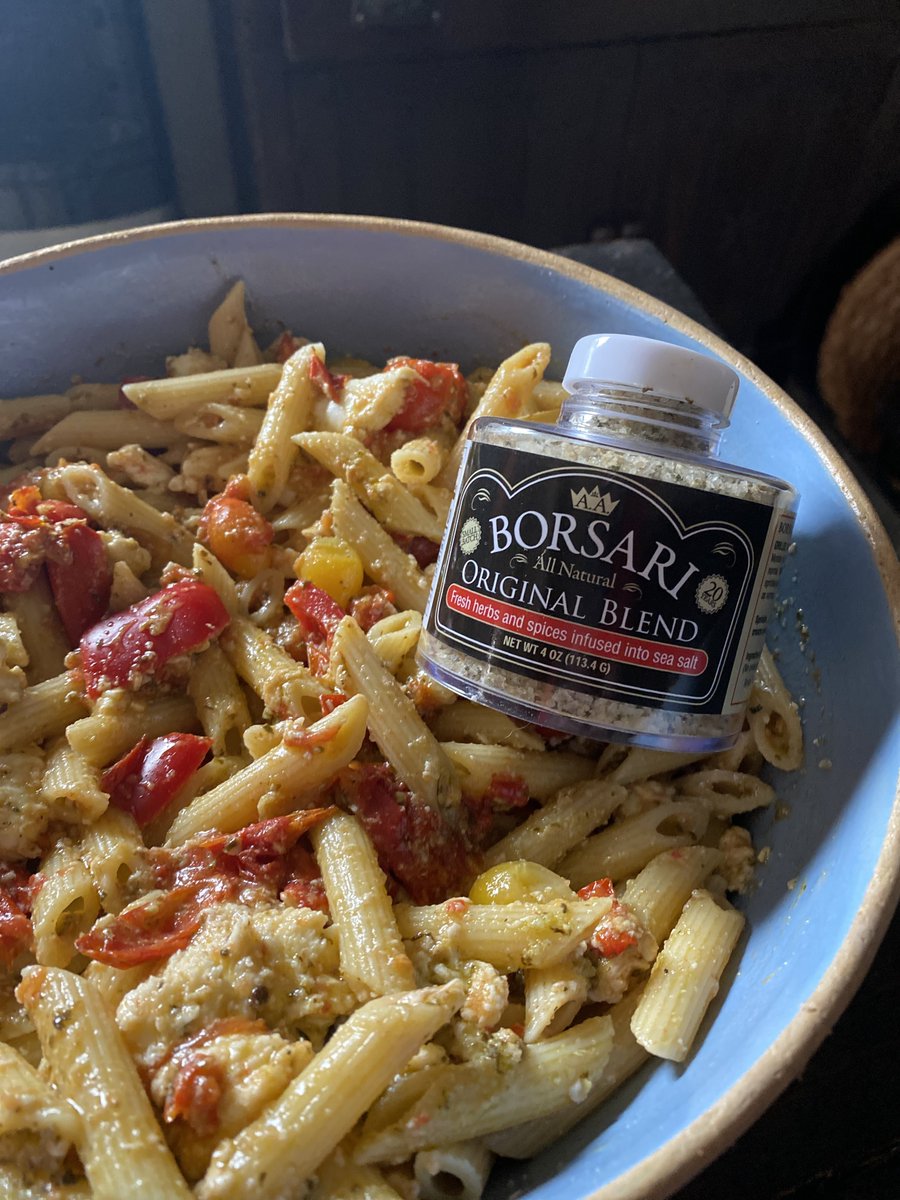Borsari Seasonings and Pasta are a match made in heaven. The combinations are limitless. Here is a quick feta parmesan and roasted tomatoes with penne spiced up with Borsari Original. #nationalpastamonth #pasta