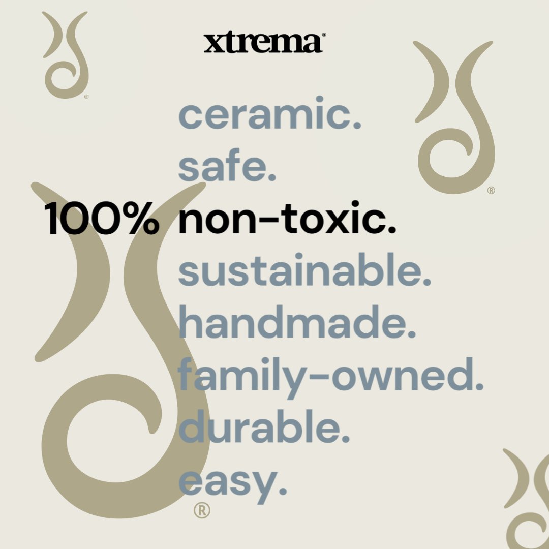 XtremaCookware's tweet image. A few reasons why making any or all of your kitchen essentials from Xtrema!

pure ceramic

truly safe

100% non-toxic

sustainable.

handmade

family owned

durable 

easy to clean