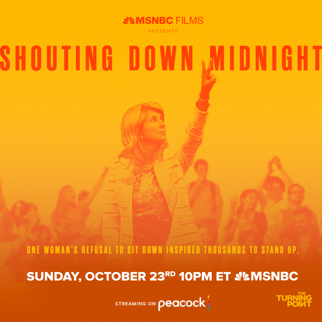 If you can't make it to our screening, you can watch it TONIGHT at 9 PM CT on @MSNBC! 

Streaming tomorrow on <a href="/peacock/">Peacock</a> TV.

Shouting Down Midnight is the first installment in The Turning Point series – executive produced by <a href="/Trevornoah/">Trevor Noah</a>.