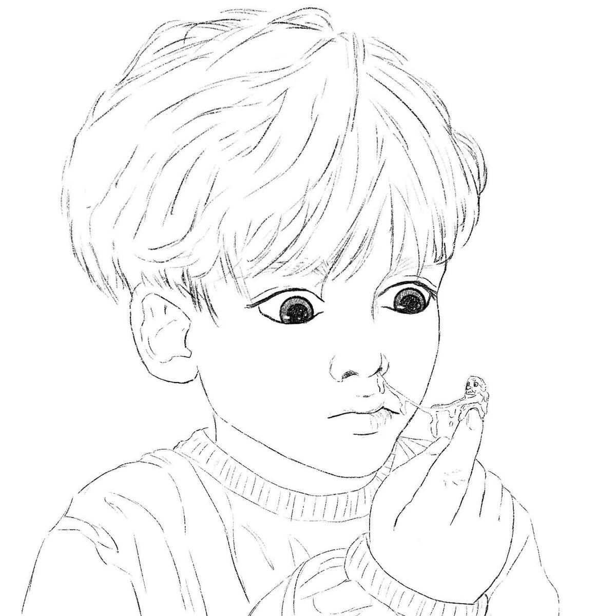 akalisterr's tweet photo. InkTober day 23:Booger
Drawing it was hideous, but the challange is binding. So, it is what it is. :D
#inktober #inktober2022 #inktoberday23 #myinktoberstory #mangaart #scetch #inktoberoftheday #childart #babyart #kidart #babeart #інктобер #інктоберукраїна #інктобердень23 https://t.co/chOY5yKoRz