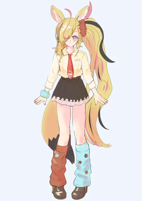 #尾丸ポルカ新衣装予想制服風なのがくると予想なんとなく片目を隠してみる 