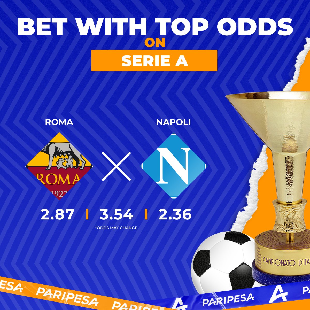 🚀 Napoli looks just unstoppable! 🤑 If you think so, then HUGE 2.36 odd is for you! 🙌 Otherwise we give opportunities to bet on any possible event in this match. ⚽😉 Maybe you know who will score today? m.paripesa.bet/xfvs #SerieA