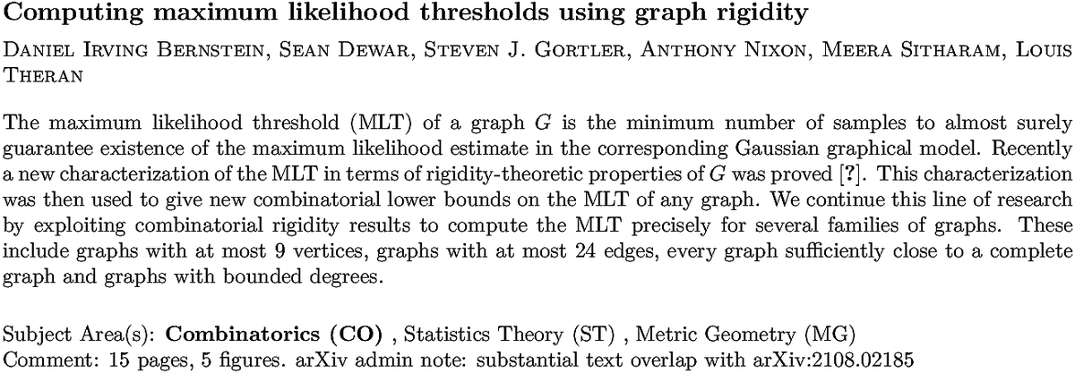 arxiv.org/abs/2210.11081…
D I Bernstein et. al.
Computing maximum likelihood thresholds using graph rigidity