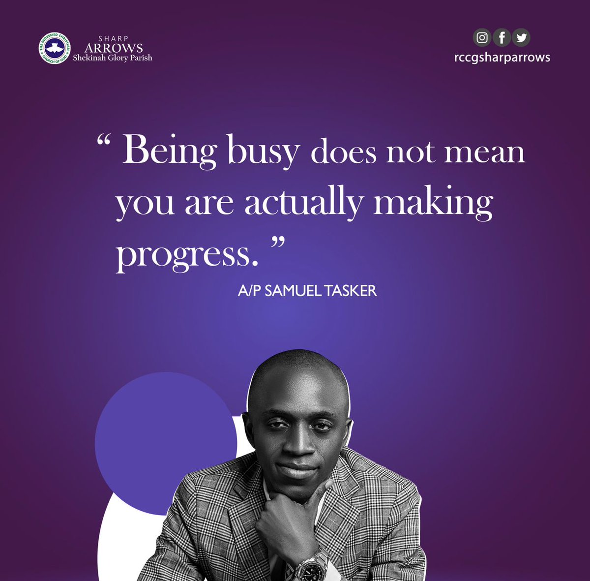 RccgSharpArrows's tweet photo. Being busy does not mean you are actually making progress. 

@SamuelTasker

#sharparrows 
#growth 
#development 
#sunday 
#sundayquotes 
#quoteoftheday https://t.co/dzxcvmlrbT