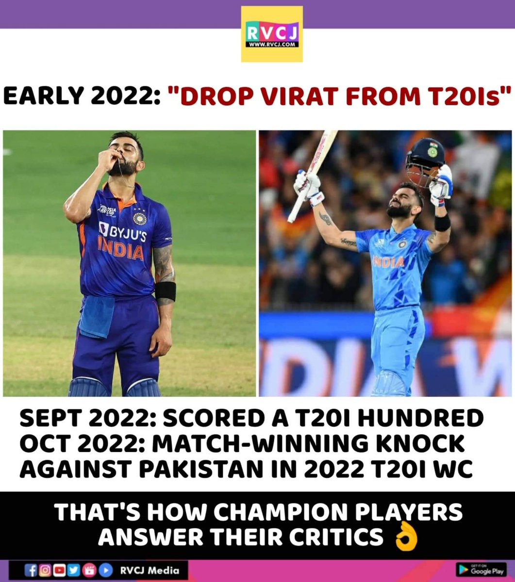RVCJ_FB's tweet photo. This is how time changed..
#ViratKohli #T20WorldCup #INDvPAK https://t.co/uZVACL53es
