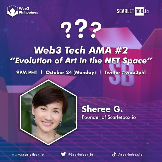 web3phl's tweet photo. HAPPENING TOMORROW 9PM

Sheree of @Scarletbox_io 🖌 shares her insights on the Creative Evolution happening with Art in the NFT Space!🚀

Set your Reminders for TOM! 👇
https://t.co/GQh6dKGUrK https://t.co/g7nIJq4gWy