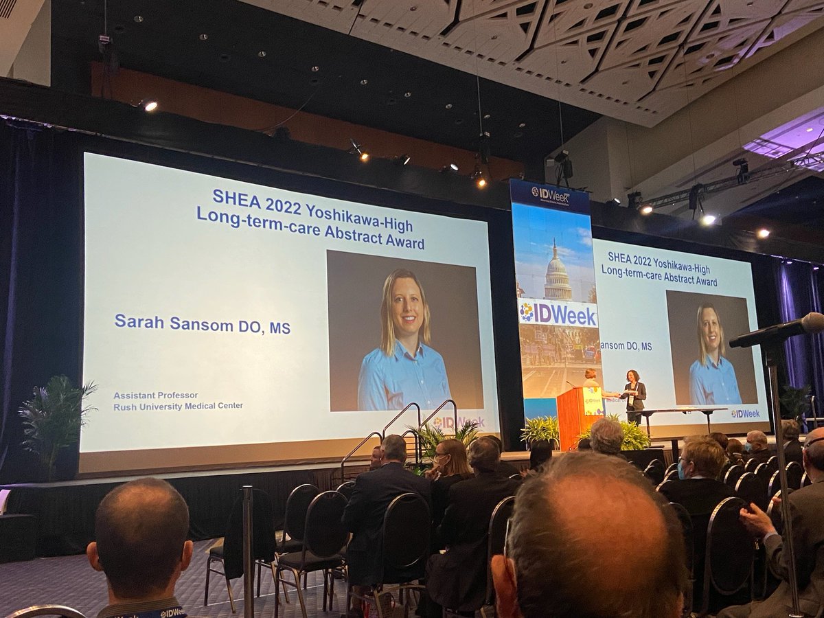 Well deserved! Our very own @DocSansom making us proud with her SHEA abstract award. Rock. Star. #womeninID #idweek2022 #SHEA2022 @RushDOIM @RushMedical @RushCCH_ID @mhayde2 @mlin0000 @Gnfidz