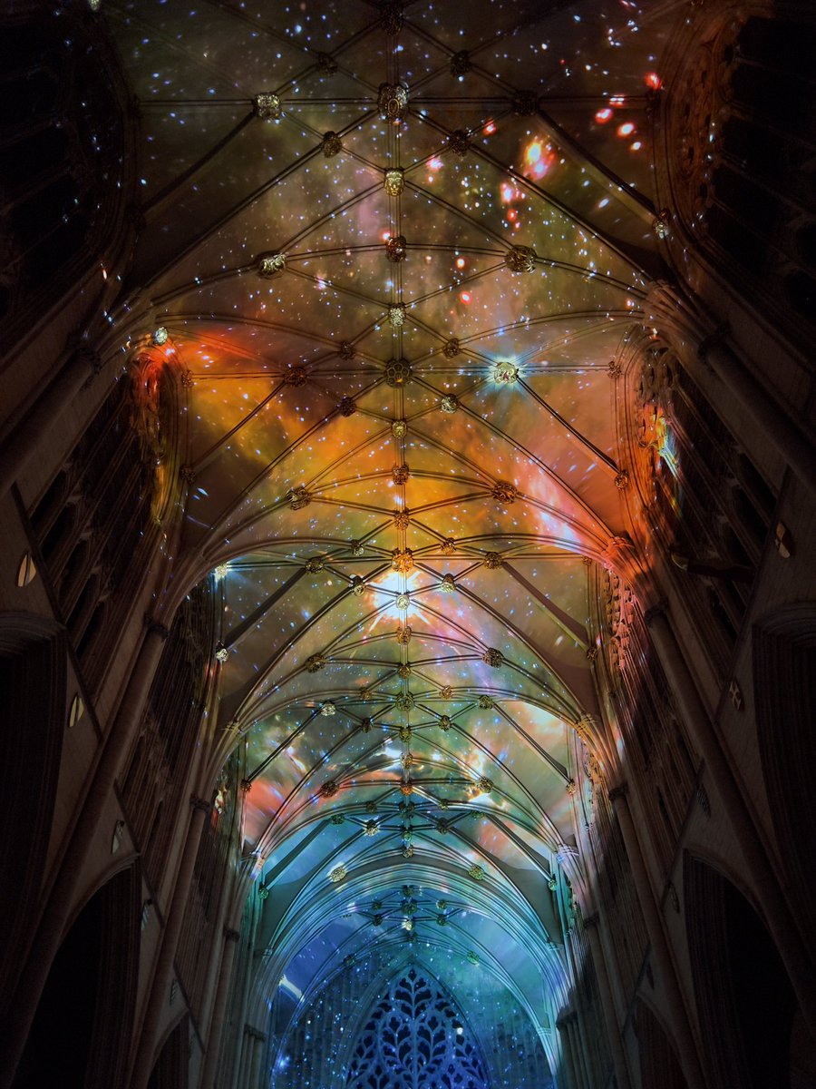Stunning light installation at #YorkMinster at the moment. Clever and beautiful, definitely recommend a visit. 
 #lightshow #york