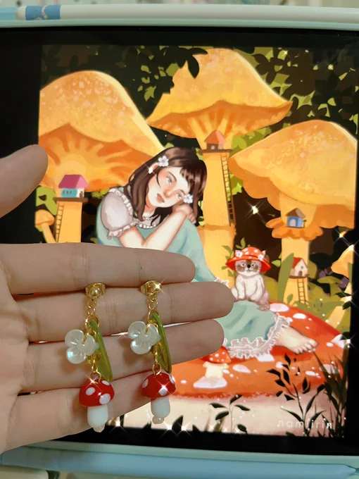 made earrings inspired by my illustrations  