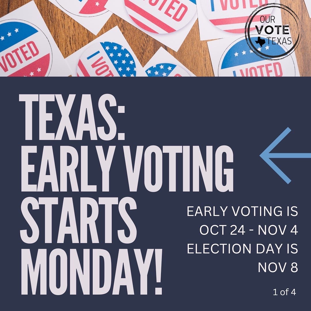 Early voting starts TOMORROW, Texas! Helpful 🧵…