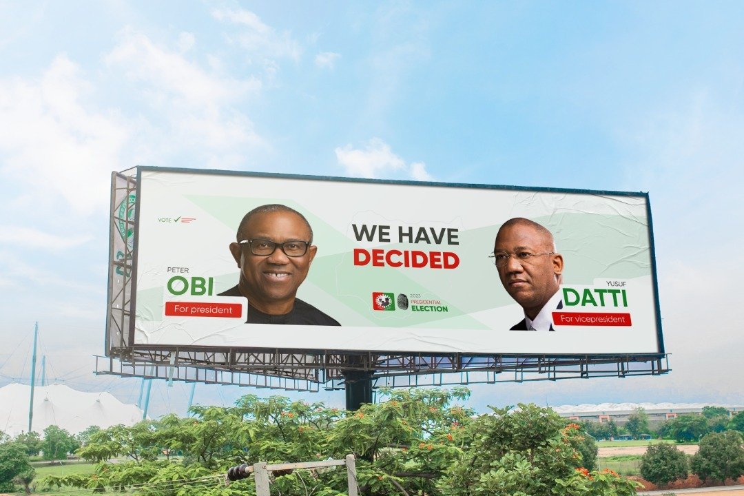 ObiDientTvHQ's tweet photo. This is super dope. Looking forward to seeing mega billboards with powerful words like this in strategic locations all over the country. #WeHaveDecided #GoGetYourPVC #ObiDatti2023 #VoteLP https://t.co/wcx9OmR2YU