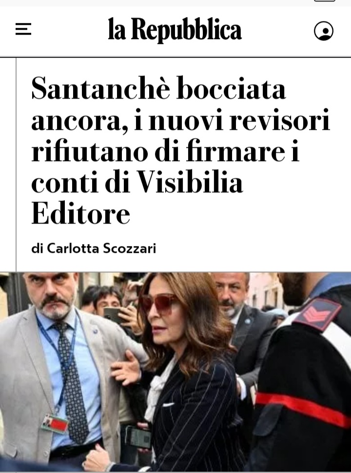 I revisori NON FIRMANO il bilancio della società. 3,9 milioni di debiti. Azzerato il valore del titolo mentre si attende la nuova udienza con i piccoli azionisti.
Condividi questo tweet e facciamo sapere a tutti chi è il nuovo Ministro del Turismo.
#Santanchè #GovernoMeloni