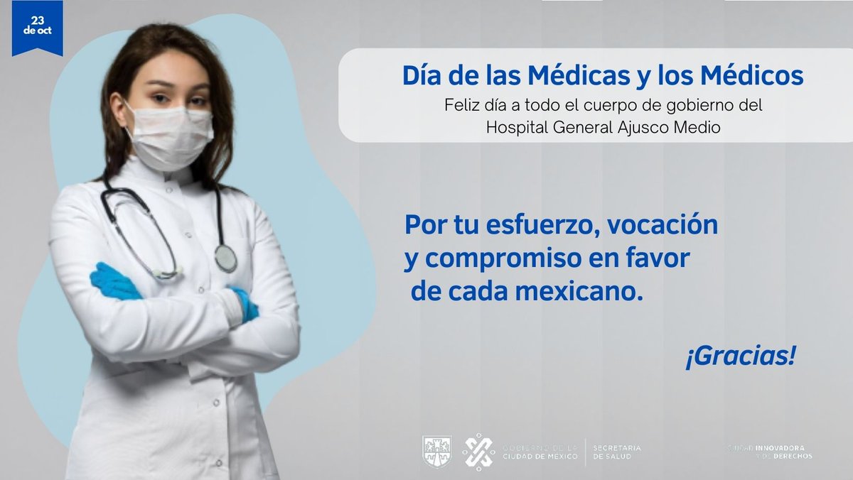 AjuscoMedio's tweet photo. Hoy queremos agradecer la invaluable labor de cada #médico y #médica; gracias por poner su vida a favor de los mexicanos. ¡Feliz día! 🥳🩺🏥 #HGAM @SSaludCdMx @SSalud_mx https://t.co/oxan8hoSid