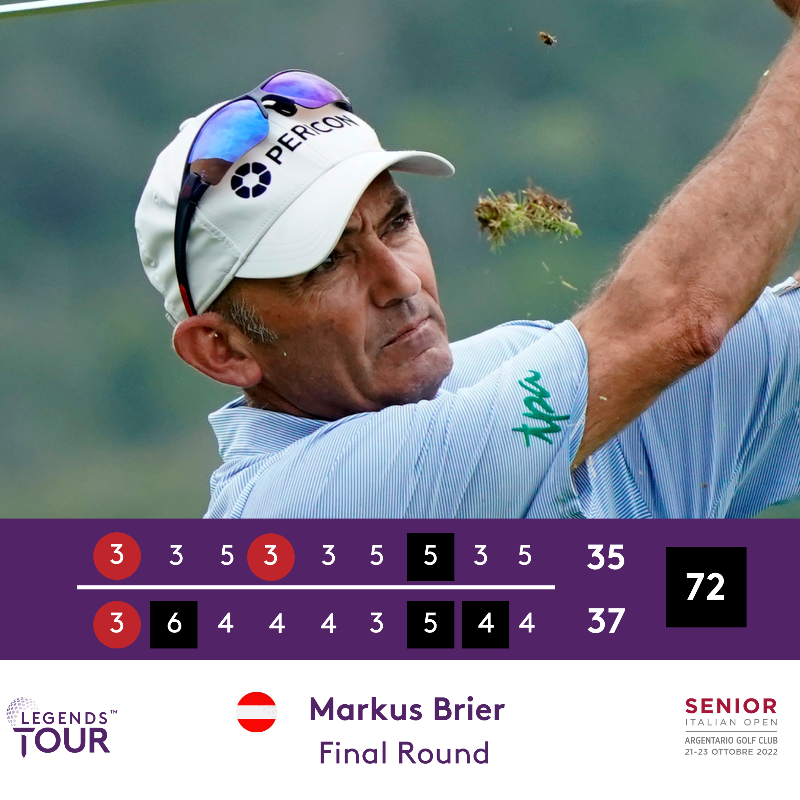 euLegendsTour's tweet photo. 🇦🇹 Markus Brier with a near-ACE on his way to his best finish this season... T3 👏

#ItalianSeniorOpen