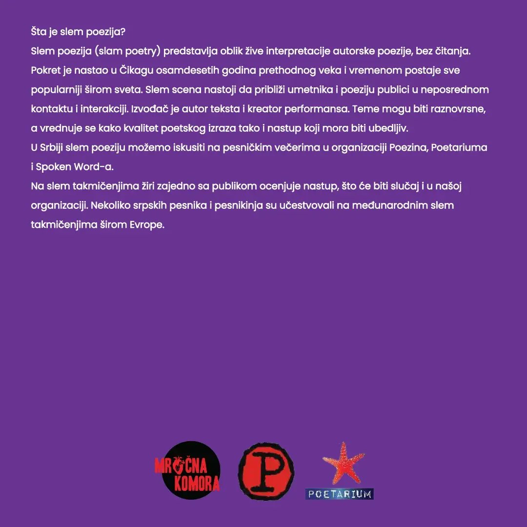 Konkurs još traje, prijavite se <a href="/RizomCrew/">Rizom</a> <a href="/poezin_info/">Organizacija Poezin</a> #poetariumns