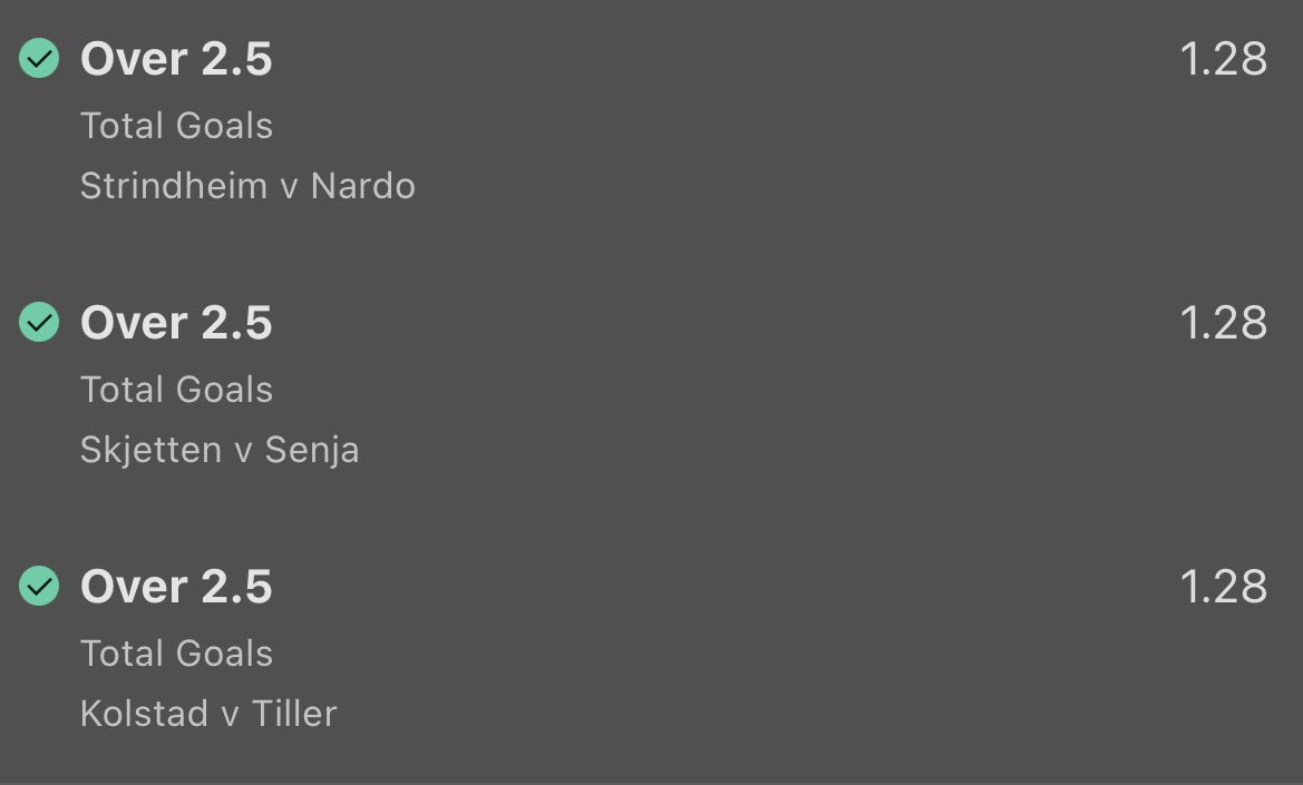 Box2BoxTips's tweet image. WINNER ✅🇳🇴 +2.24u💰
2.5+ Goals treble lands comfortably with 6, 5 and 4 goals being scored in each game respectively