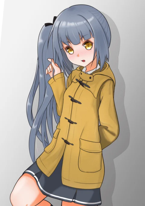 去年描いたダッフルコート着た霞ちゃん 