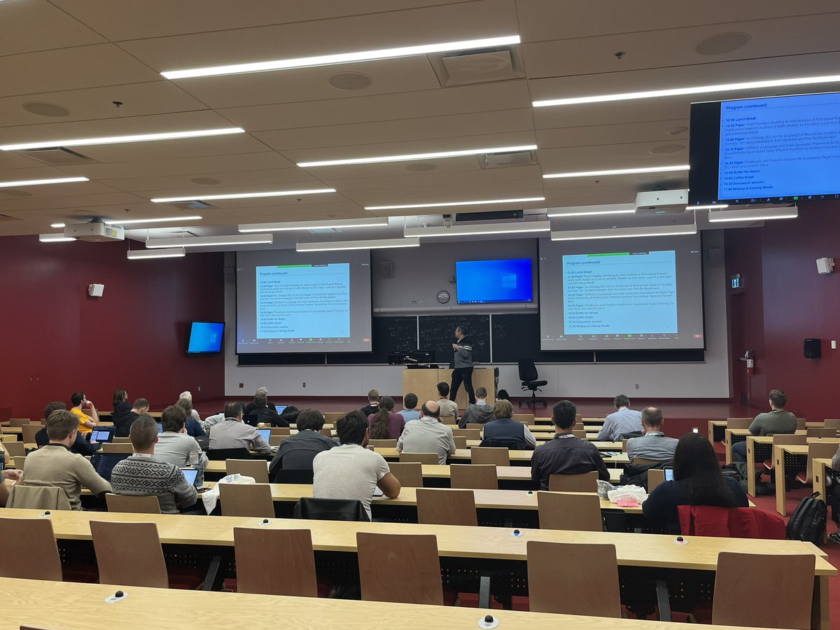 BorkDominik's tweet photo. @modelsconf #MoDELS2022 is on its way in beautiful Montreal!
This is the kick-off of the #MPM4CPS workshop.
Packed room already. https://t.co/xd6oVx6n1Y