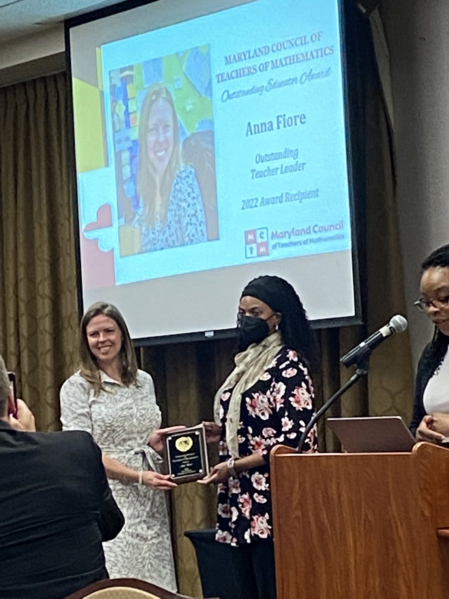 SMCPS_ElemMath's tweet image. Congratulations to Anna Fiore, IRT at Dynard Elementary School, for being the Maryland Council of Teachers of Mathematics (MCTM) Teacher Leader of the Year.