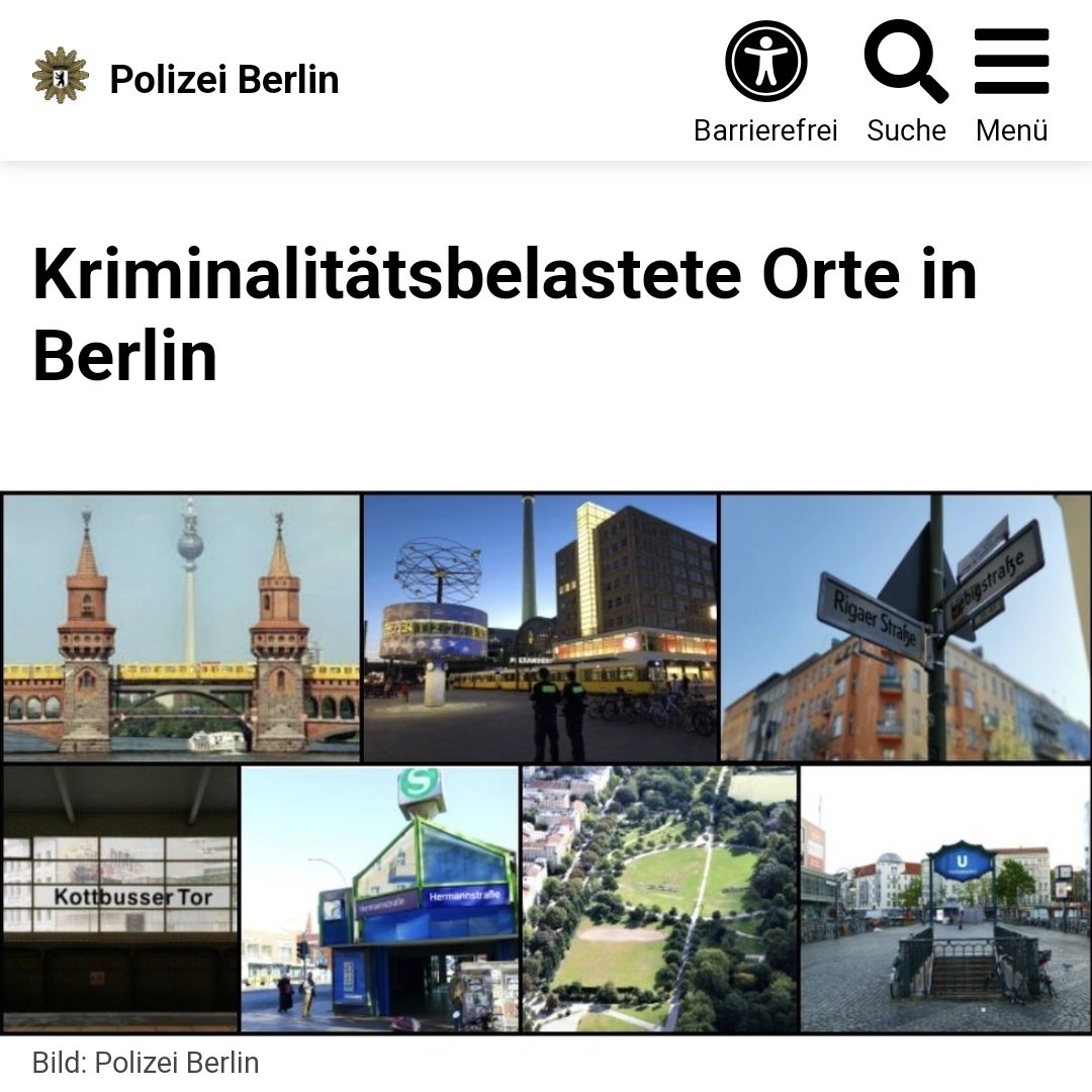 Polizei Berlin Kriminalität belastete Orte Übersicht Website
