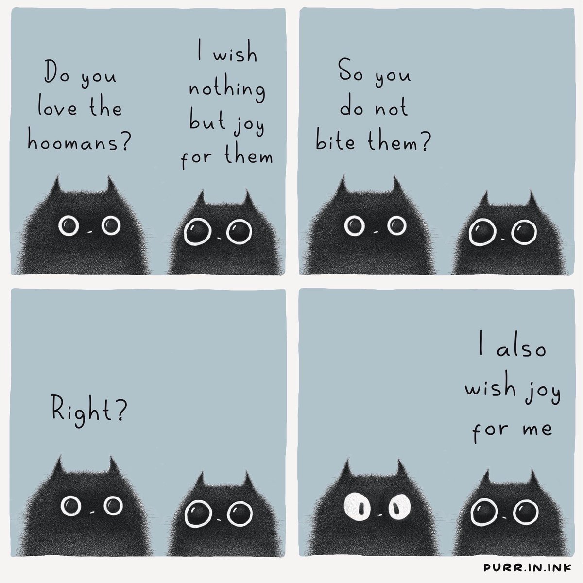 purrinink's tweet image. Giving away one print of this comic 😸

Like &amp;amp; RT to enter

Winner chosen next week 

The eyes are partially painted by hand.
You can get prints of my comics here: purrin.ink

Good luck everyone 😸