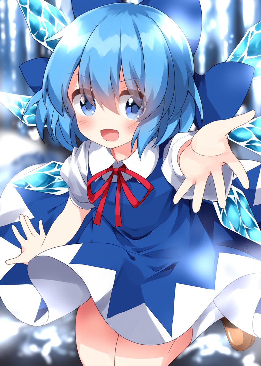 cirno 1girl blue hair blue eyes solo wings ice dress  illustration images