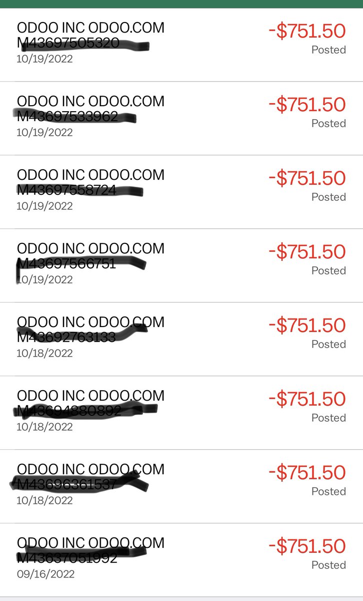 WalkerSupply's tweet photo. @Odoo This is crazy.  Draining our account.  Please help. https://t.co/RuK1CcuRHo