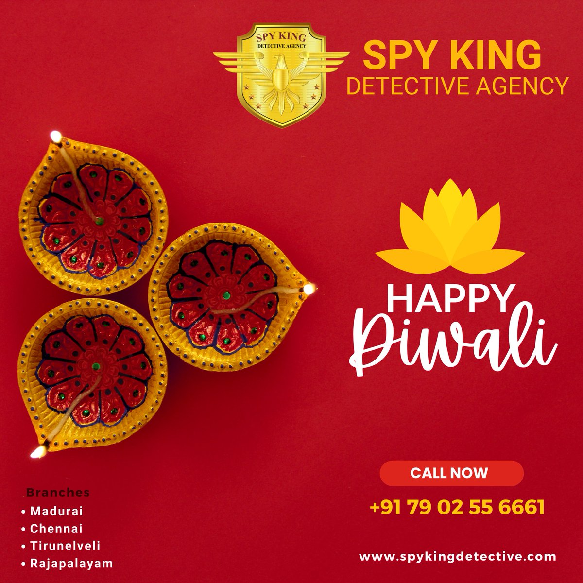 SpyKingIndia's tweet photo. May this auspicious occasion light up your life with happiness, joy and peace. With lots of love, wishing you and your family a joyous and prosperous Diwali!

Best Wishes
R Theeran Mani 
CEO, Spy King Detective Agency https://t.co/zKGMwaPAd8