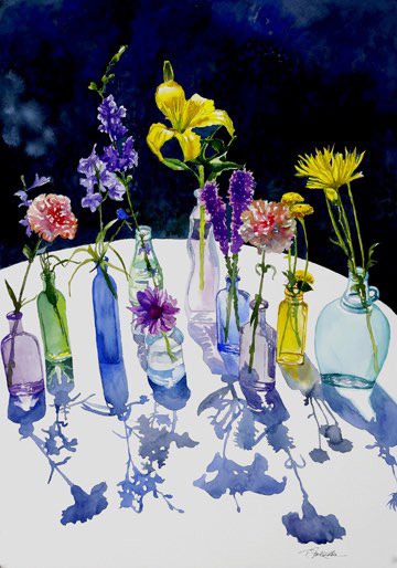 🎨 Terri Starkweather American artist “Summer Shadows” #ArteYArt #art #watercolor #summer #colors #paintings #sunday #goodsunday