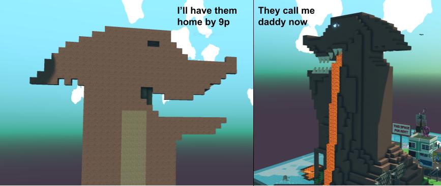 How #Sharkano started versus how it is going! <a href="/TheSandboxGame/">The Sandbox</a>