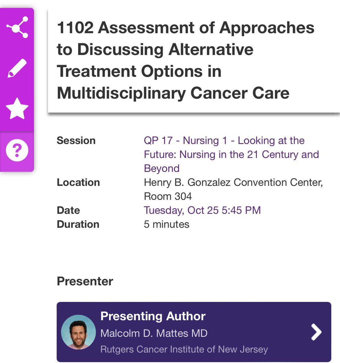 Rutgers Radiation Oncology Residency Program (@ru_radonc) on Twitter photo Please come and join our faculty <a href="/MalcolmMattesMD/">MDMattes</a> presenting in multidisciplinary cancer care #ASTRO2022 <a href="/ASTRO_org/">ASTRO</a> <a href="/RU_RadOnc/">Rutgers Radiation Oncology Residency Program</a> <a href="/RutgersCancer/">Rutgers Cancer Institute</a> <a href="/RWJMS/">Rutgers RWJMedSchool</a> <a href="/Rutgers_NJMS/">Rutgers New Jersey Medical School</a> Please come and join our faculty <a href="/MalcolmMattesMD/">MDMattes</a> presenting in multidisciplinary cancer care #ASTRO2022 <a href="/ASTRO_org/">ASTRO</a> <a href="/RU_RadOnc/">Rutgers Radiation Oncology Residency Program</a> <a href="/RutgersCancer/">Rutgers Cancer Institute</a> <a href="/RWJMS/">Rutgers RWJMedSchool</a> <a href="/Rutgers_NJMS/">Rutgers New Jersey Medical School</a>