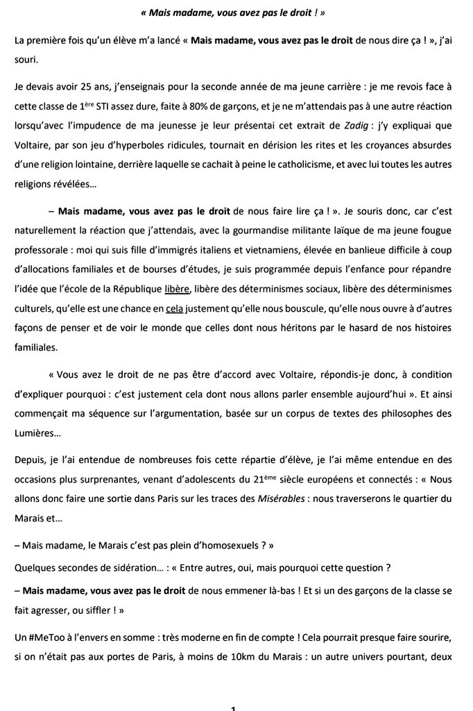 college_lycee's tweet photo. Bonjour,
Suite au succès de la 📹 (🙏 @CarineAzzopardi pour cette rediffusion) et avec l'accord de notre collègue @DLGirard, nous publions son discours. S'il peut servir, c'est tant mieux!
MERCI à tous
@GillesClavreul @CarolineFourest @SophiaAram @benabbesbeatric @FaycalJelil... https://t.co/hkgaxdjhs2